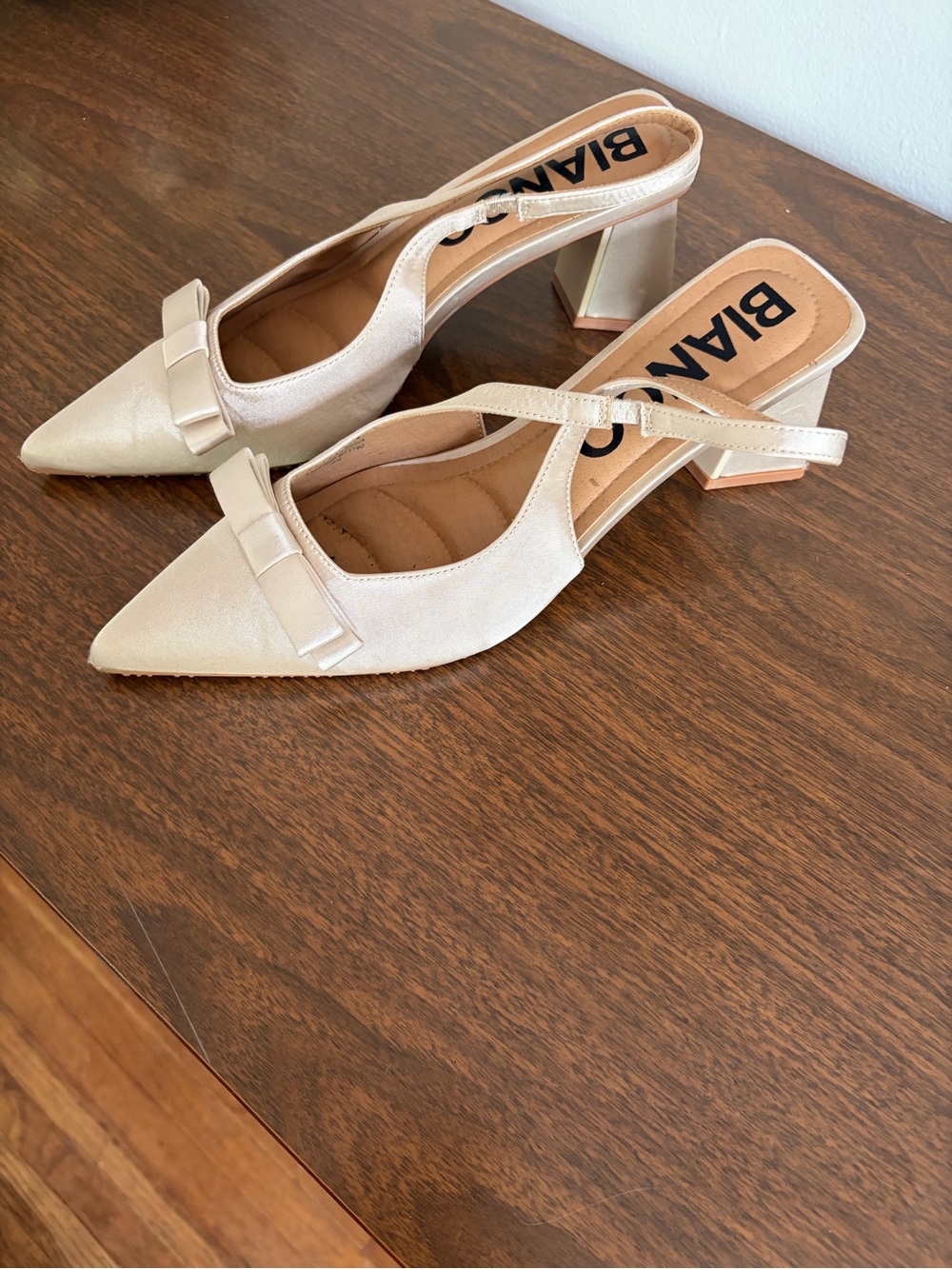 Tony Bianco Biamaralyn Bow Slingback Satin in Ivory